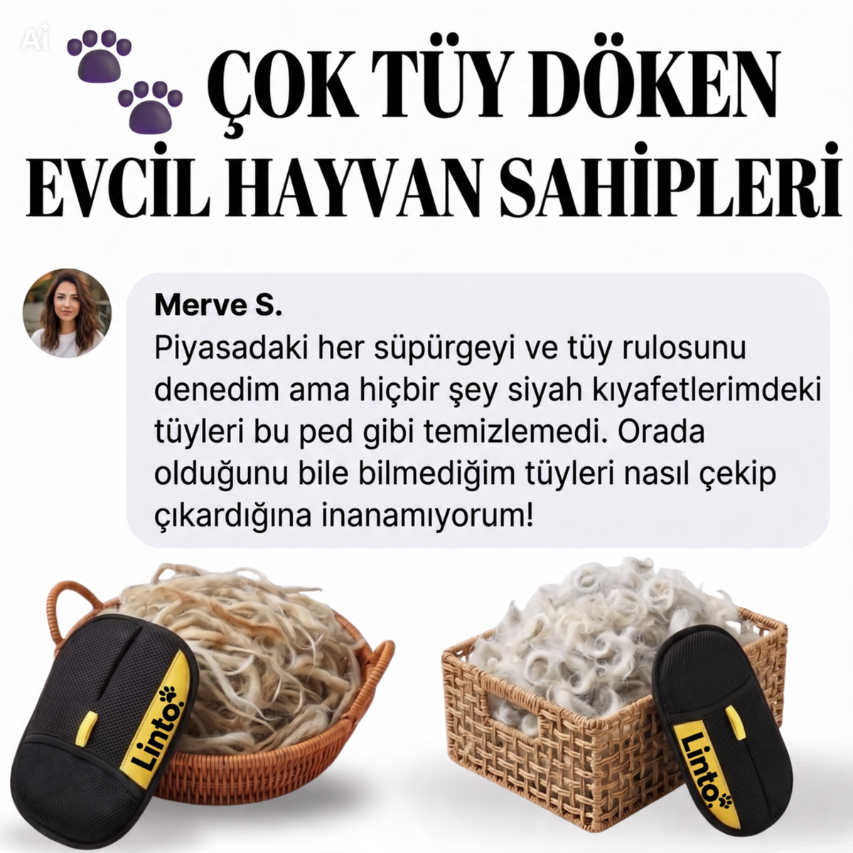 Linto™ Tüy Temizleme Eldiveni