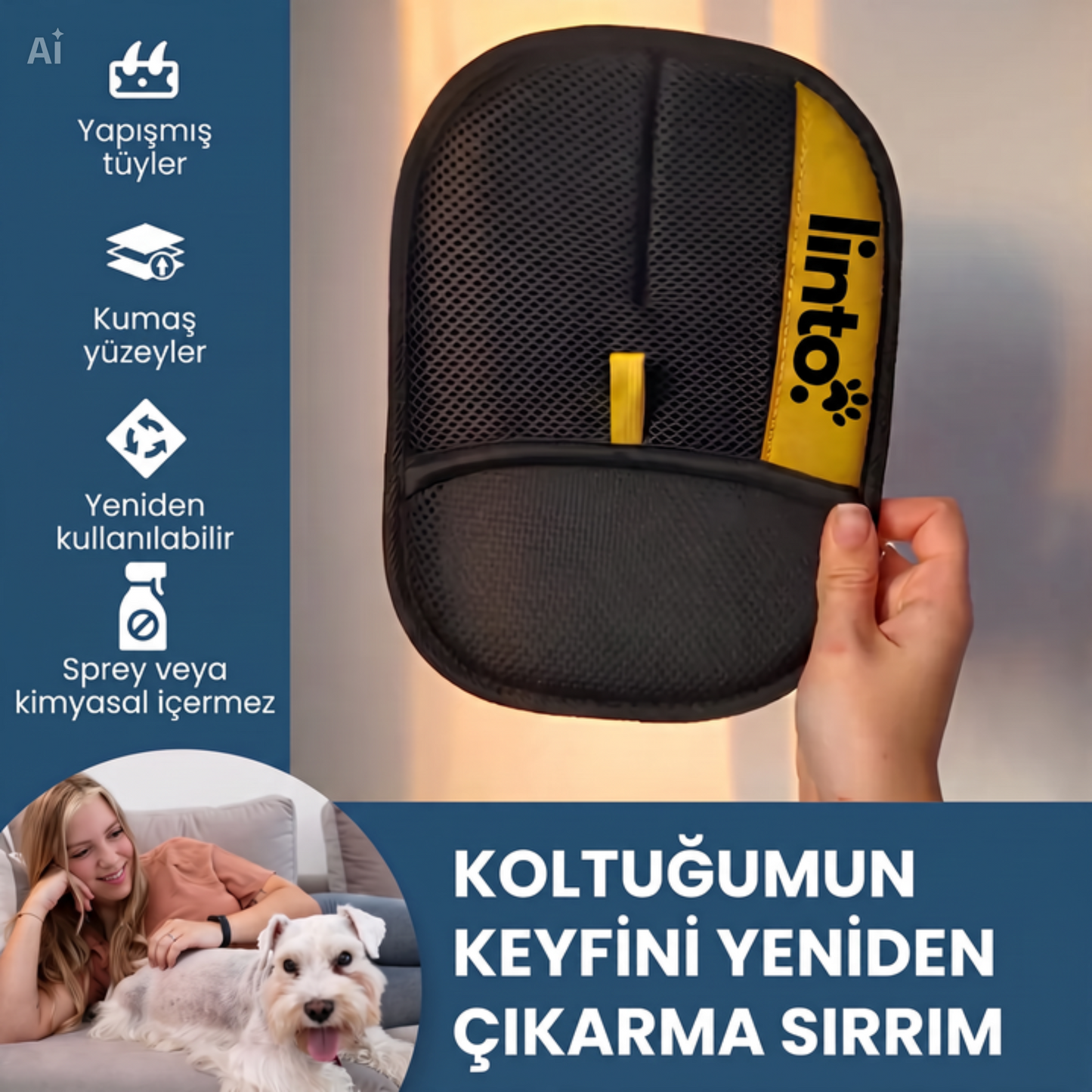 Linto™ Tüy Temizleme Eldiveni